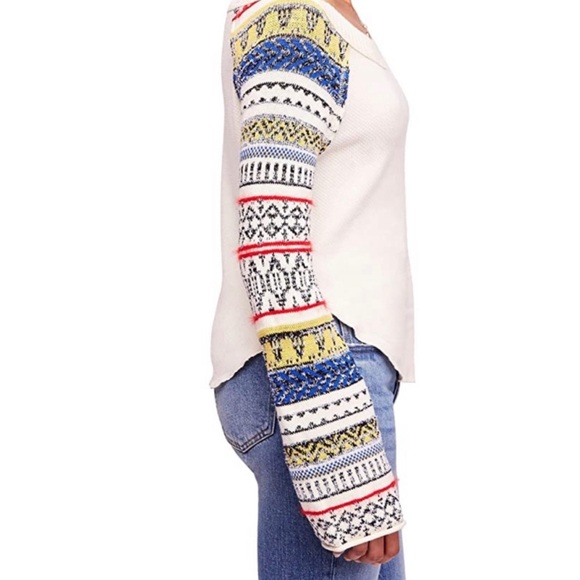 Free People Fairground Thermal Knit Sweater Top - Picture 3 of 10